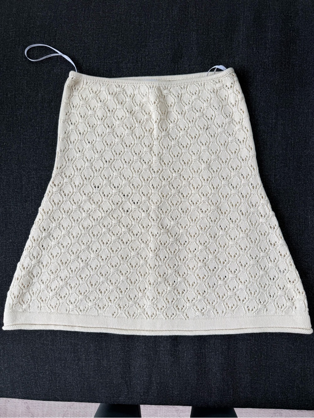 Cream Knit Eyelet Tube Top - Lightweight Summer Staple